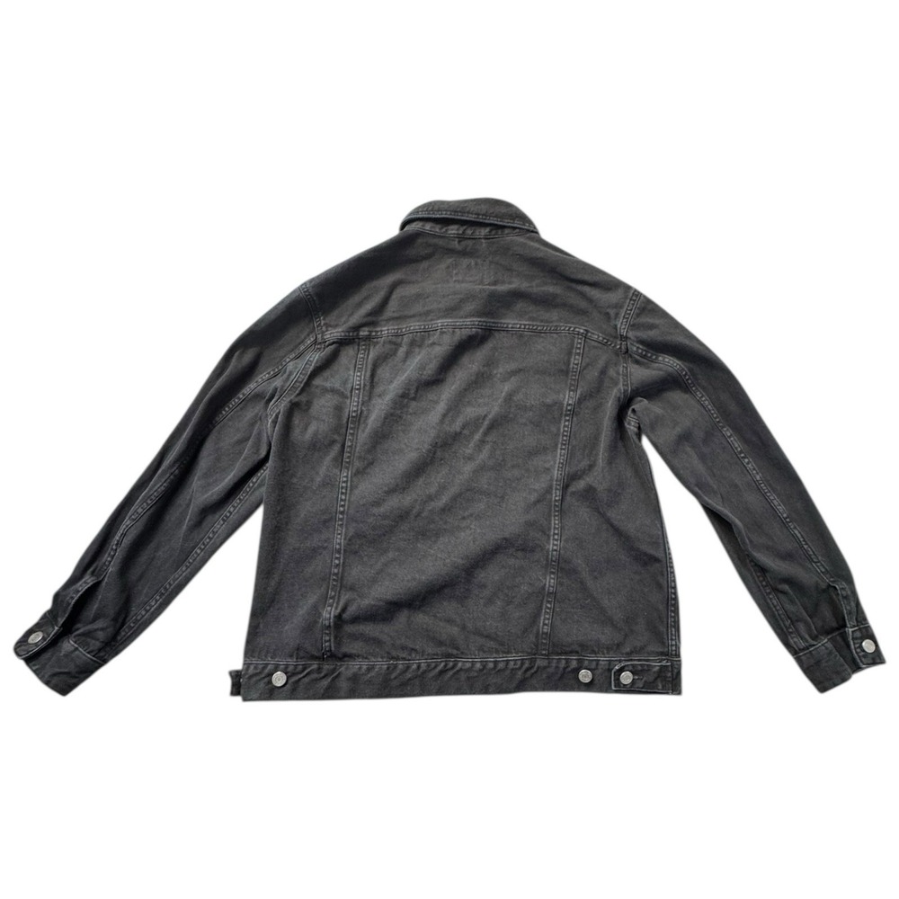H&M Black Denim Jacket Mid Length Mens Large - Picture 3 of 5